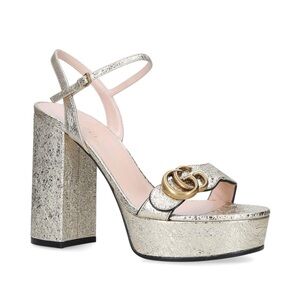 Gucci Marmont Metallic Platform Sandals